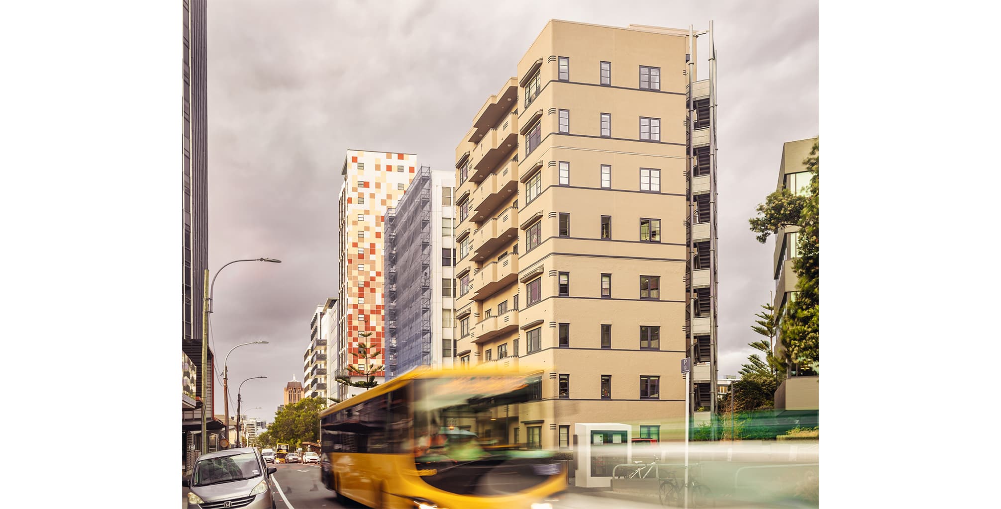 Westhaven Apartments in Wellington at Dawn - Respond Architects